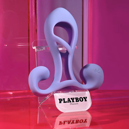 Playboy Pleasure FANTASY CAGE - Purple USB Rechargeable Vibrating Penis Sleeve Playboy Pleasure