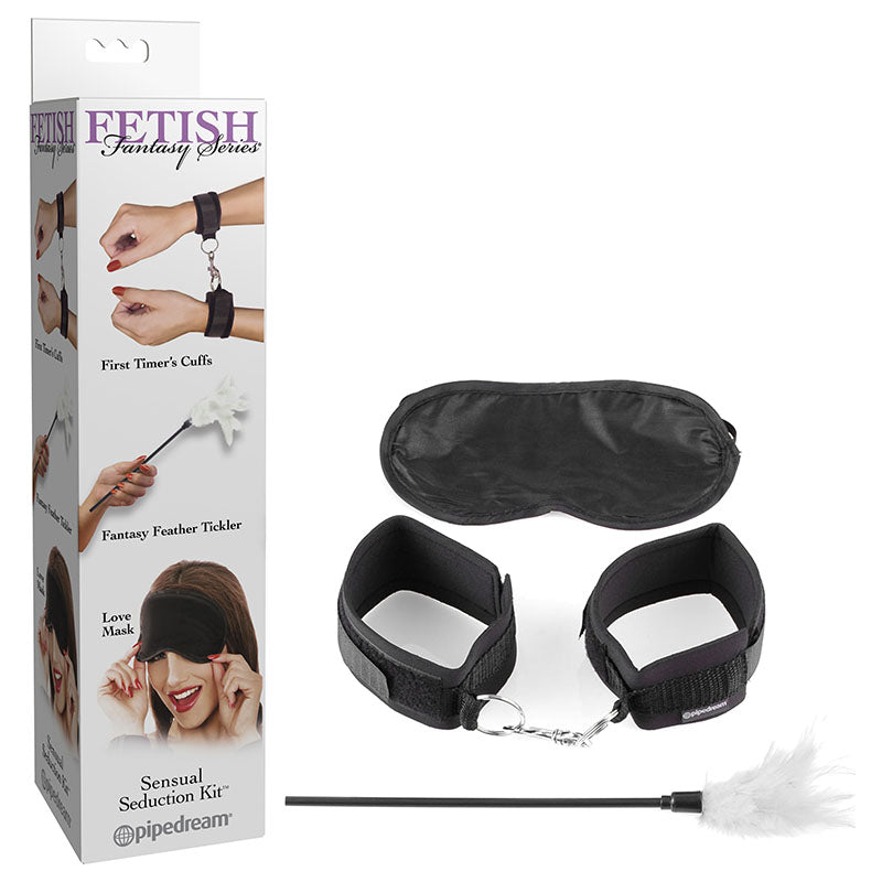 Fetish Fantasy Series Sensual Seduction Kit - 3 Piece Set Black - Club X