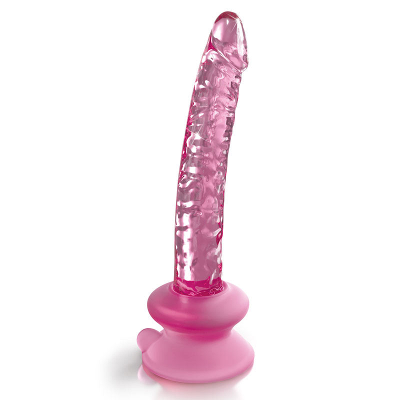 Icicles #86 - Pink 17 cm Glass Dong with Suction Base Pipedream