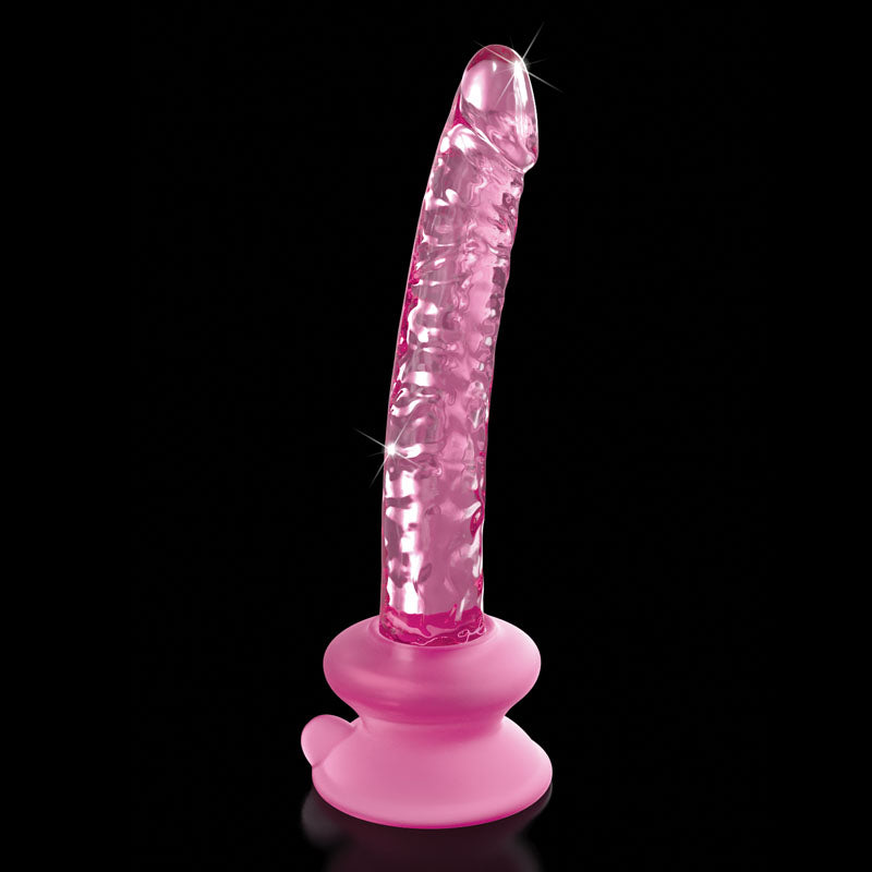 Icicles #86 - Pink 17 cm Glass Dong with Suction Base Pipedream