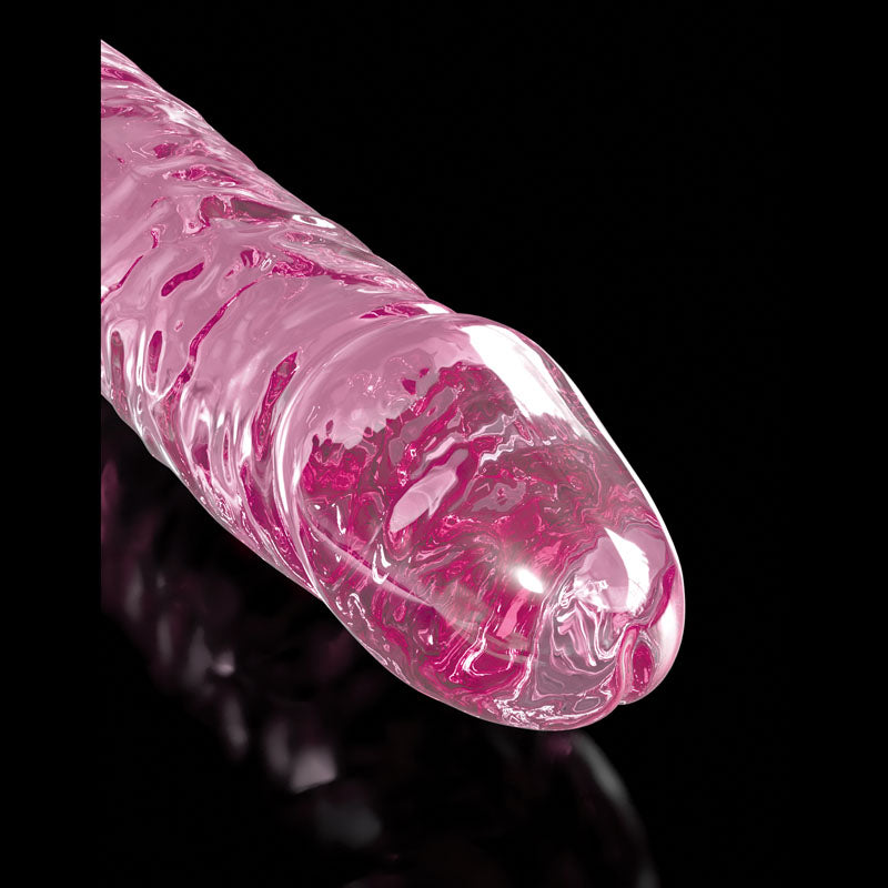 Icicles #86 - Pink 17 cm Glass Dong with Suction Base Pipedream