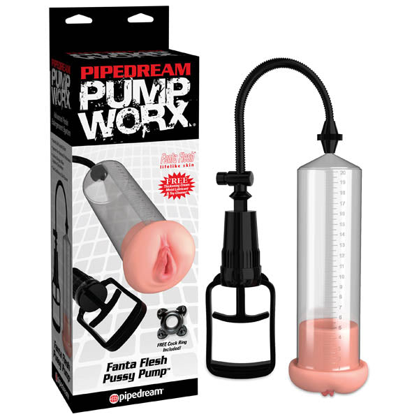 Pump Worx Fanta Flesh Pussy Pump - Penis Pump with Vagina Sleeve Pipedreams