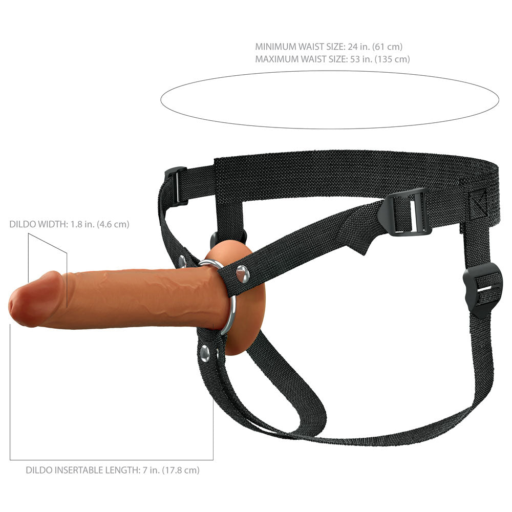 FX Elite 7'' Silicone Hollow Strap-On - Tan - Tan 17.8 cm Hollow Strap-On Pipedream