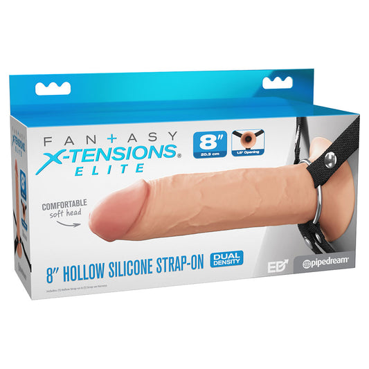 FX Elite 8'' Silicone Hollow Strap-On - Flesh - Flesh 20 cm Hollow Strap-On Flesh - Club X