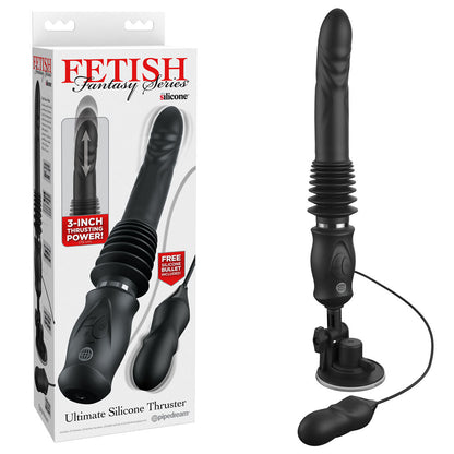 FFS Ultimate Silicone Thruster - Black - Black USB Rechargeable Thrusting Vibrator Pipedream