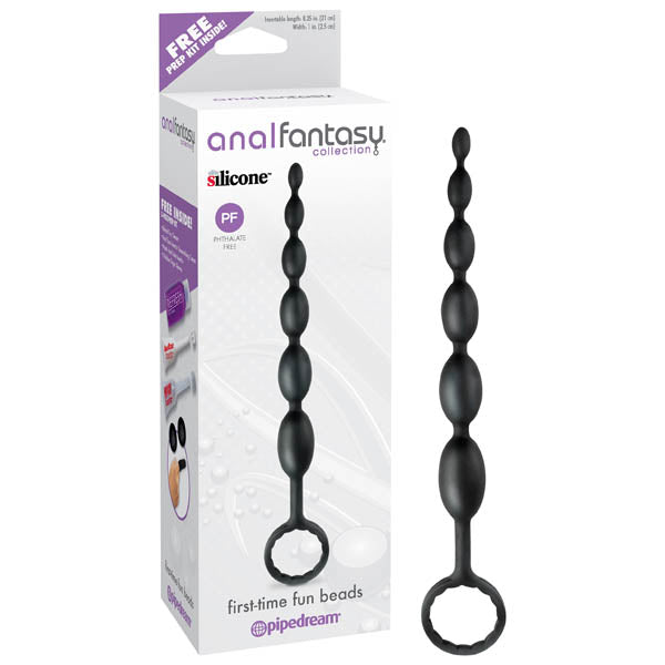 Anal Fantasy Collection First-Time Fun Beads - Black 21 cm (8.25'') Anal Beads Pipedreams
