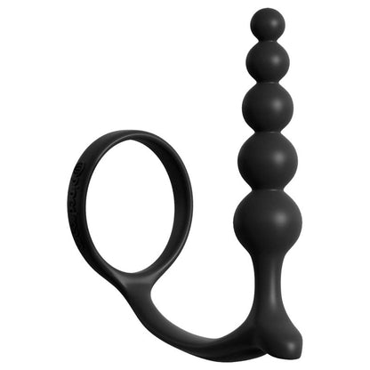 Anal Fantasy Collection Ass-Gasm Cockring Anal Beads - Black Cock Ring with Anal Plug Pipedreams