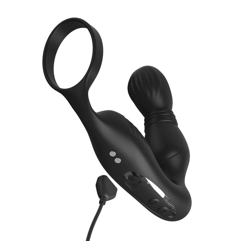 Anal Fantasy Elite Ass-Gasm P-Spot Milker - Black USB Rechargeable Prostate Massage with Cock Ring Pipedream