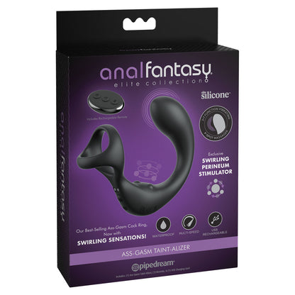 Anal Fantasy Elite Ass-Gasm Taint-alizer - Black USB Rechargeable Prostate Massage with Cock Ring Black - Club X