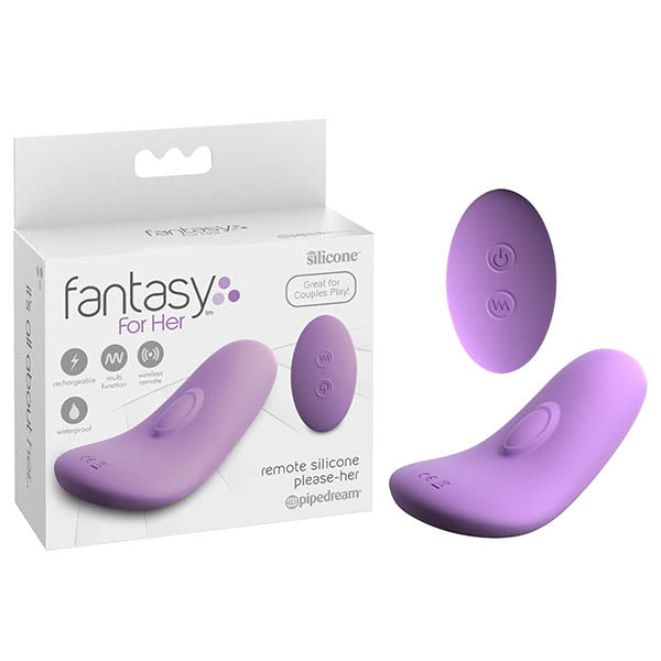 Fantasy For Her Remote Silicone Please-Her - Purple USB Rechargeable Stimulator with Wireless Remote Pipedreams