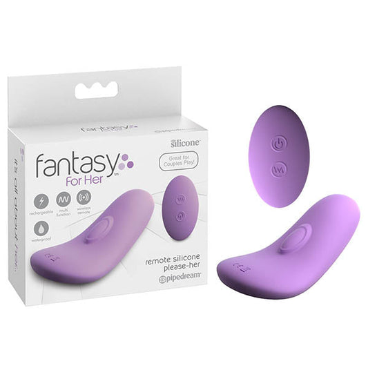 Fantasy For Her Remote Silicone Please-Her - Purple USB Rechargeable Stimulator with Wireless Remote Pipedreams