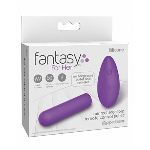 Fantasy For Her Rechargeable Remote Control Bullet - Purple USB Rechargeable Bullet with Wireless Remote Pipedreams