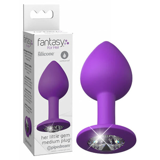 Fantasy For Her Little Gem Medium Plug - Purple 8.1 cm Butt Plug With Jewel Base Pipedreams