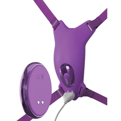 Fantasy For Her Ultimate Butterfly Strap-On - Purple USB Rechargeable Strap-On Stimulator Pipedream