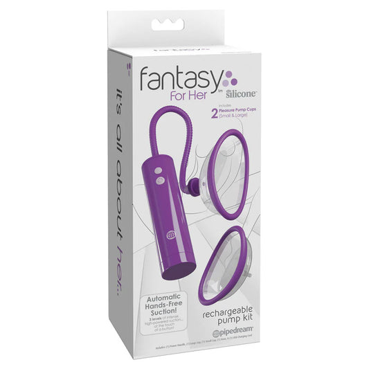Fantasy For Her Rechargeable Pump Kit - Purple USB Rechargeable Vagina Pump Purple - Club X