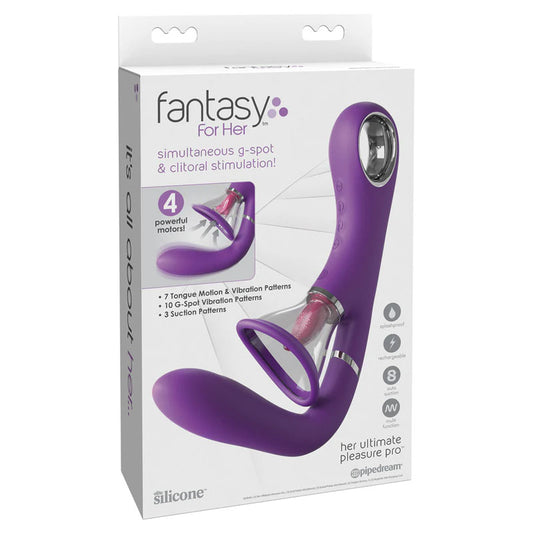 Fantasy For Her Her Ultimate Pleasure Pro - Purple USB Rechargeable Vibrator & Clitoral Stimulator Purple - Club X