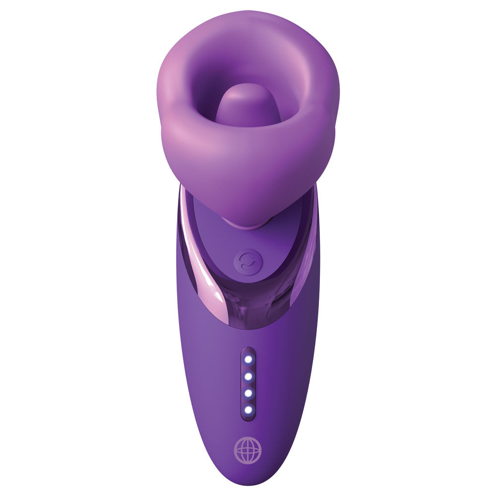 Fantasy For Her Pleasure Sucker - Purple USB Rechargeable Sucking, Licking & Vibrating Stimulator Pipedream
