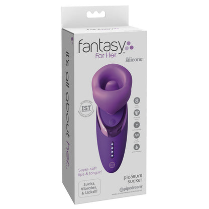 Fantasy For Her Pleasure Sucker - Purple USB Rechargeable Sucking, Licking & Vibrating Stimulator Pipedream
