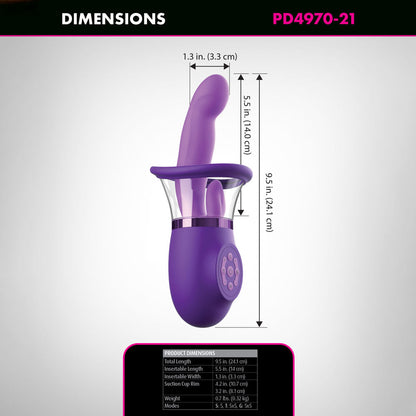 Fantasy For Her Ultimate Pleasure Pro Plus - Purple USB Rechargeable Sucking Licking & Flicking Vibrator Pipedream
