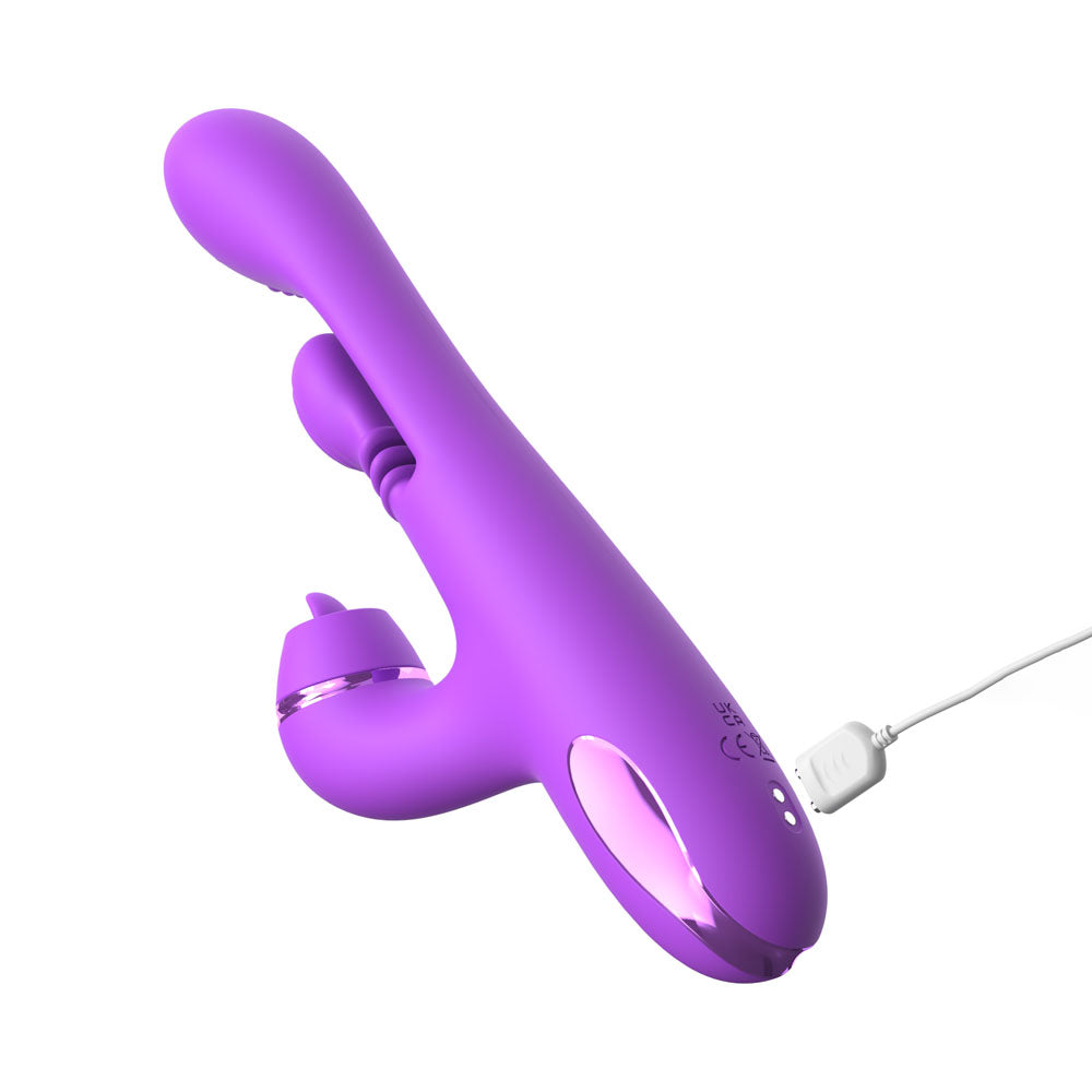 Fantasy For Her IntiMotion Pulse Pro - Purple 24 cm USB Rechargeable Swirling & Flicking Rabbit Vibrator Pipedream