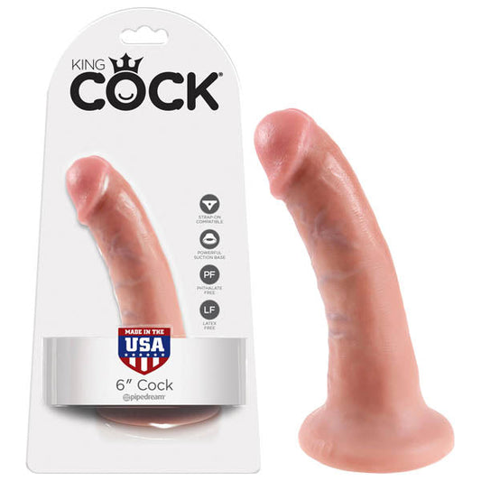 King Cock 6'' Cock - Flesh 15.2 cm (6'') Dong Pipedreams