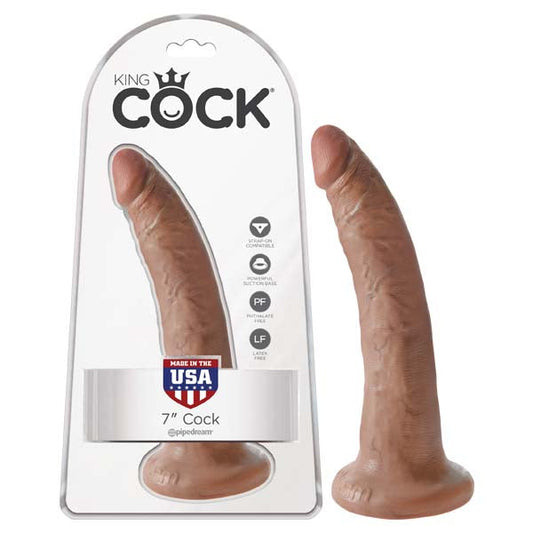 King Cock 7'' Cock - Tan 17.8 cm (7'') Dong Pipedreams