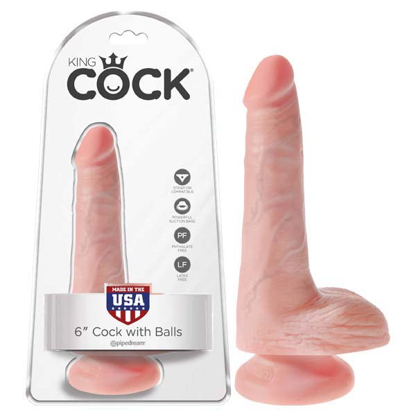 King Cock 6'' Cock with Balls - Flesh 15.2 cm Dong Pipedreams