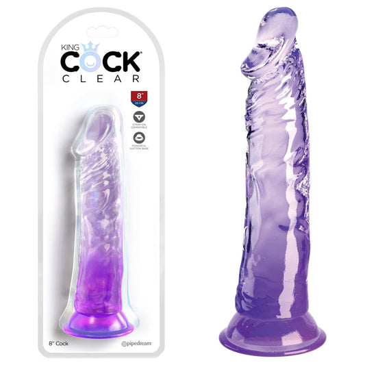 King Cock Clear 8'' Cock - Purple - Purple 20.3 cm Dong Purple - Club X