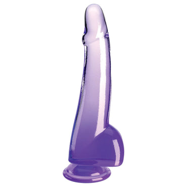 King Cock Clear 10'' Cock with Balls - Purple - Purple 25 cm Dong Pipedream