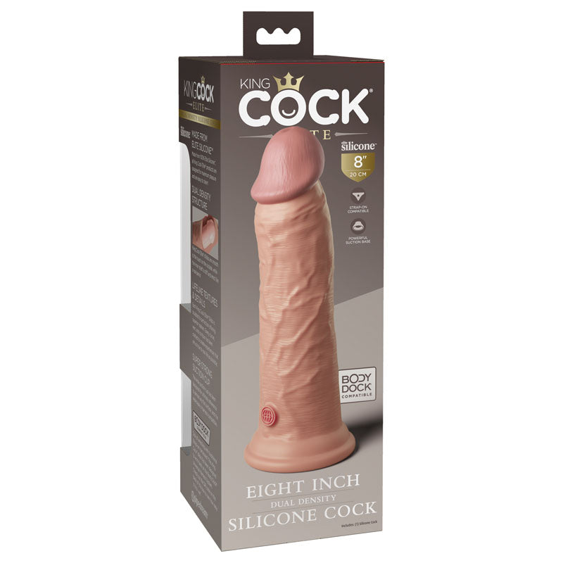 King Cock Elite 8'' Dual Density Cock - Flesh - Flesh 20.3 cm Dong Club X