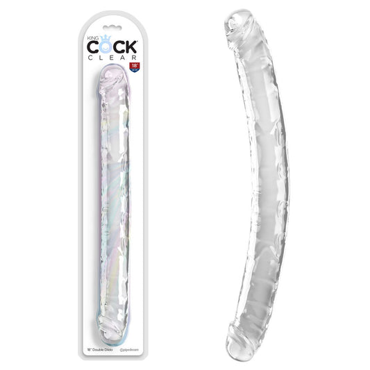King Cock 18 Inch Double Dildo - Clear 45.7 cm Double Dong Clear - Club X