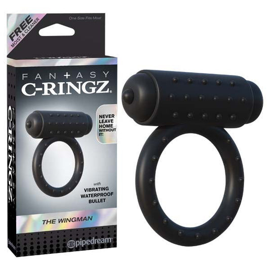 Fantasy C-ringz The Wingman - Black Vibrating Cock Ring Pipedreams