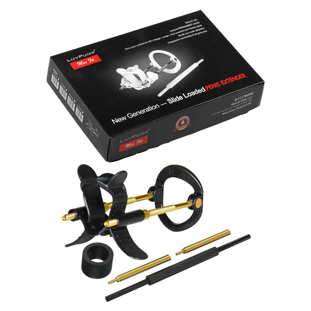 LuvPump Max Fit Hybrid Penis Extender - Black - Black Penis Extender Kit LuvPump