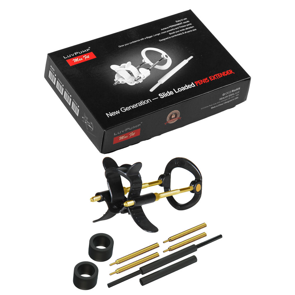 LuvPump Max Fit Luxury Penis Extender - Black - Black Penis Extender Kit LuvPump