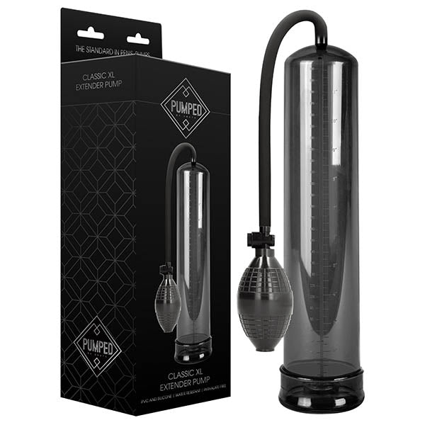 Pumped Classic XL Extender Pump - Black Large Sized Penis Pump Shots Toys