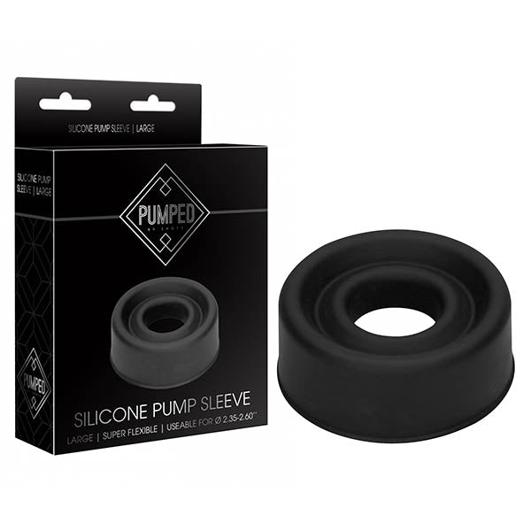 PUMPED Silicone Pump Sleeve - Black Large Penis Pump Sleeve Shots Toys