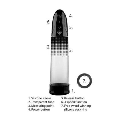 Pumped Automatic Rechargeable Luv Pump - Black USB Rechargeable Powered Penis Pump Shots Toys