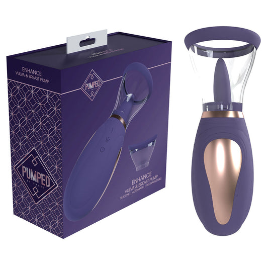PUMPED Enhance Auto Vulva & Brest Pump - Purple - Purple USB Rechargeable Ladies Pump Purple - Club X