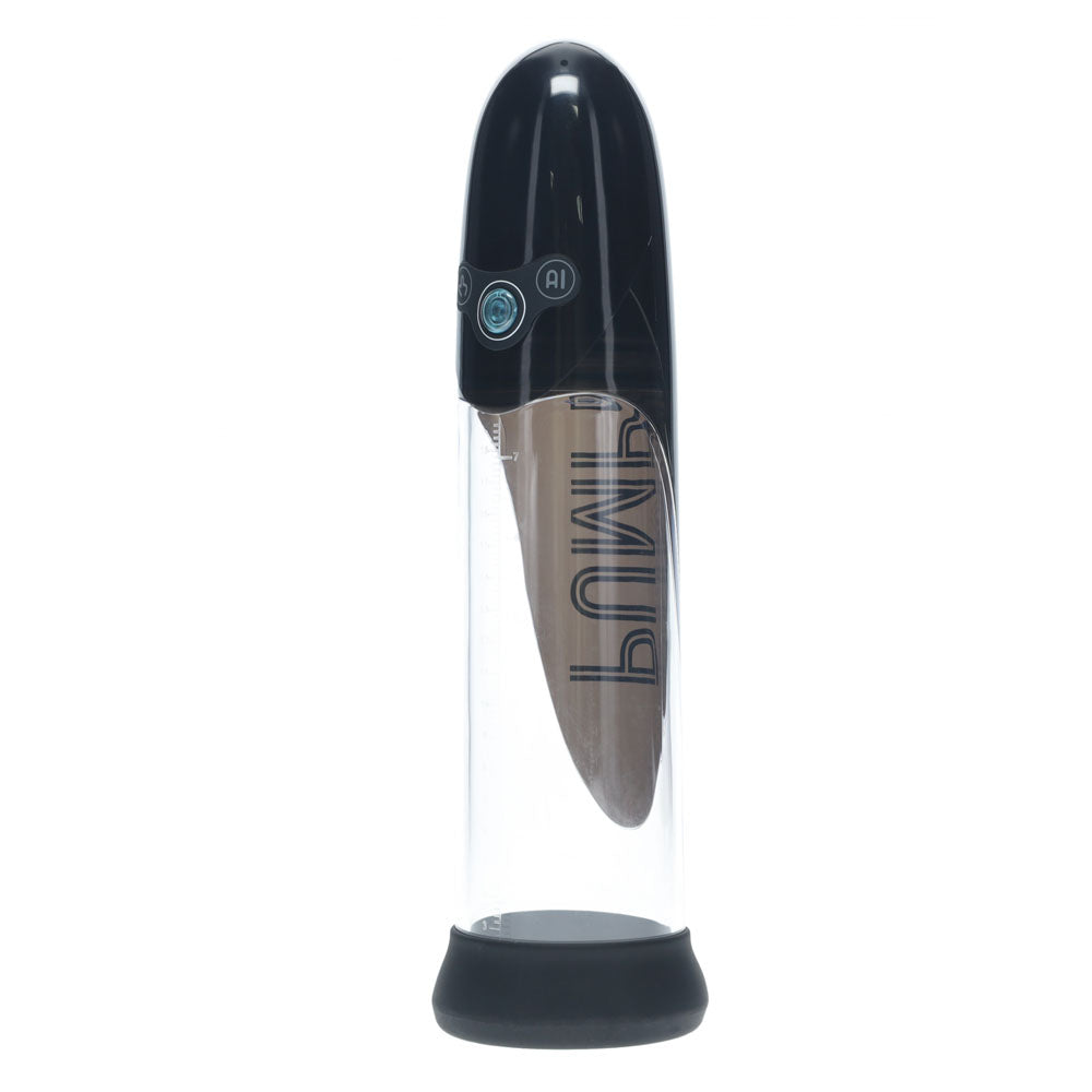 PUMPED Aqua-Pro Auto Pump - Black - Black/Clear USB Rechargeable AI-Enabled Submersible Auto Penis Pump Shots Toys