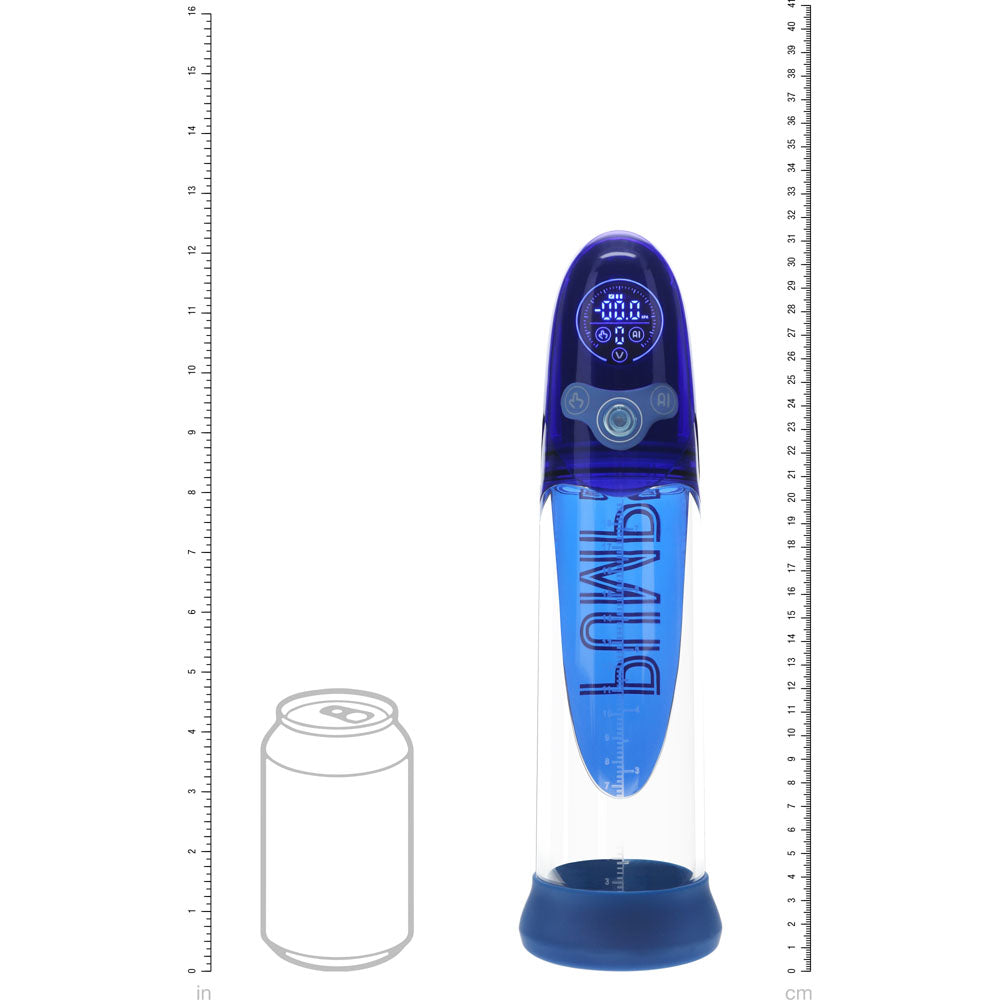 PUMPED Aqua-Pro Auto Pump - Blue - Blue/Clear USB Rechargeable AI-Enabled Submersible Auto Penis Pump Shots Toys