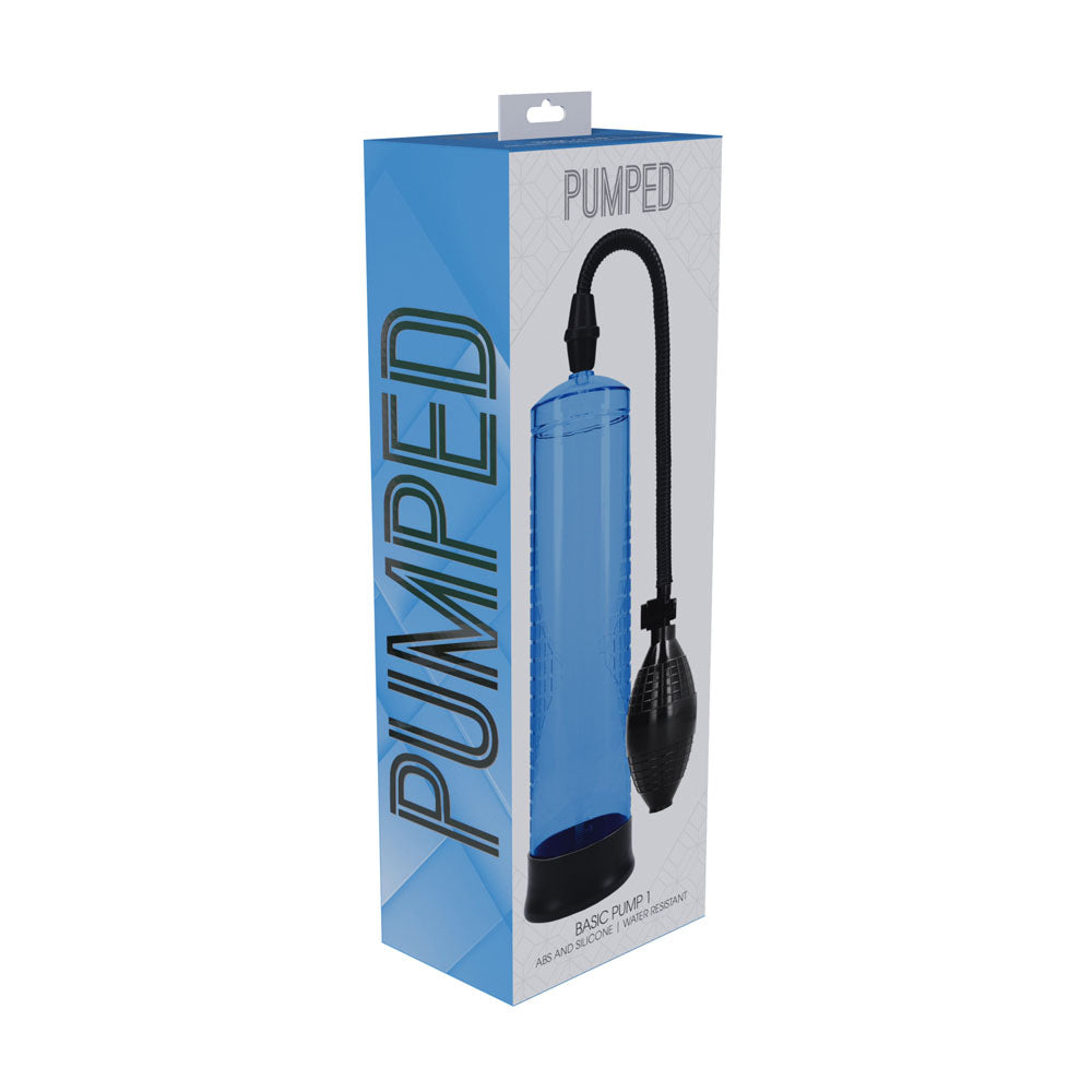 PUMPED Basic Pump 1 - Blue - Blue Penis Pump Ouch