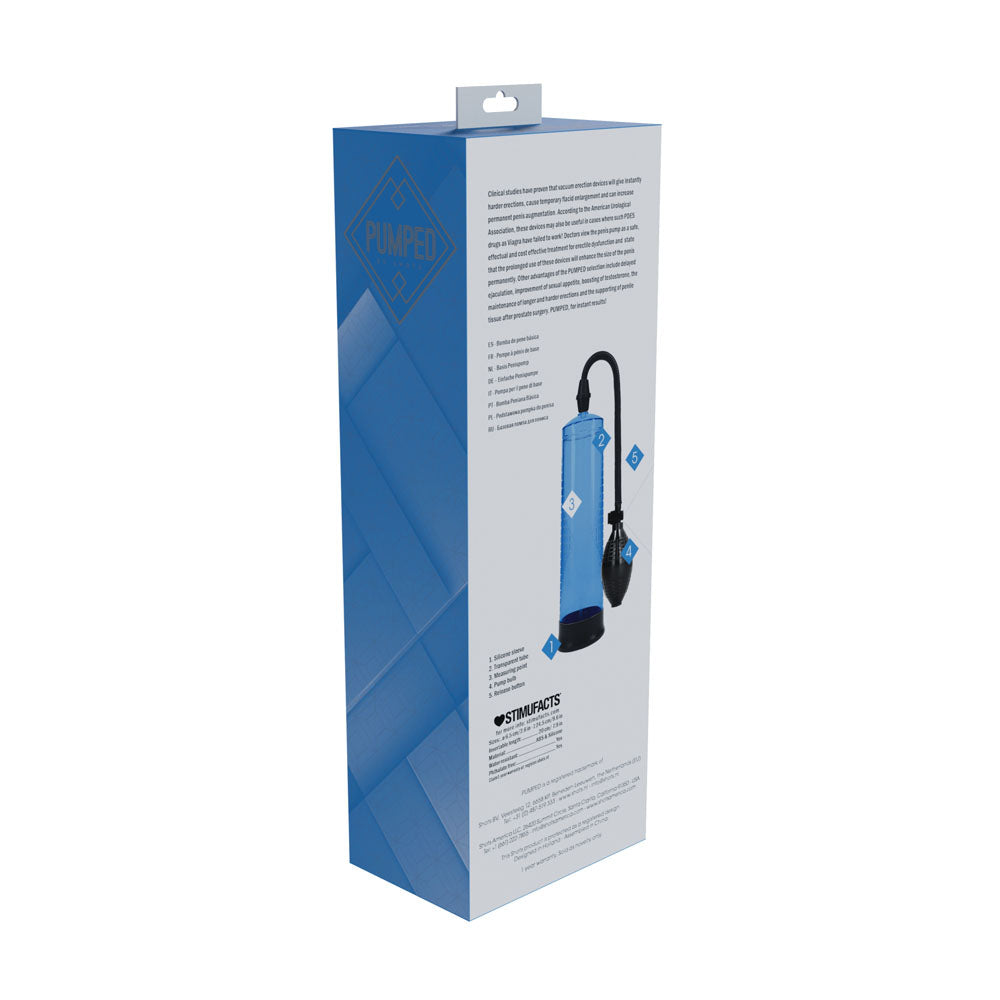 PUMPED Basic Pump 1 - Blue - Blue Penis Pump Ouch
