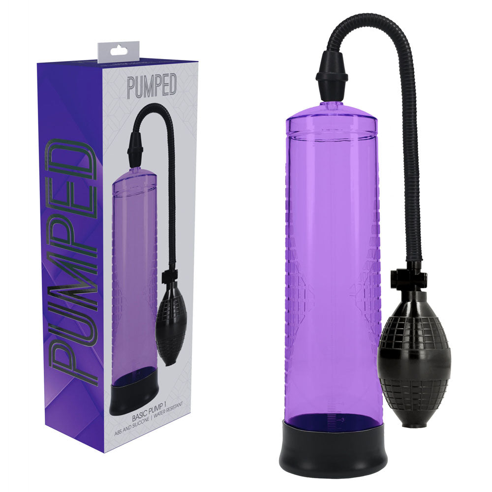 PUMPED Basic Pump 1 - Blue - Blue Penis Pump Ouch
