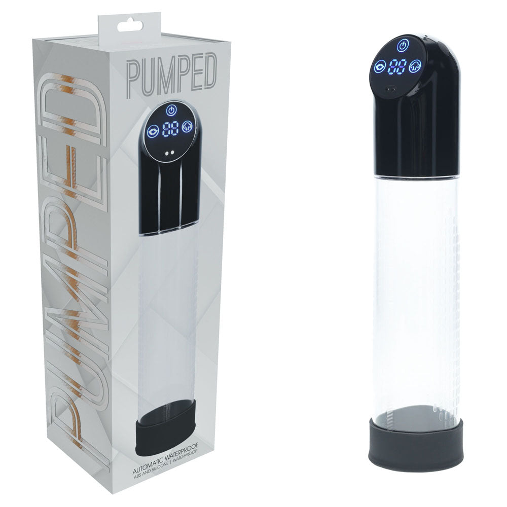 PUMPED Automatic Waterproof Pump - Black - Black/Clear USB Rechargeable Automatic Penis Pump Shots Toys