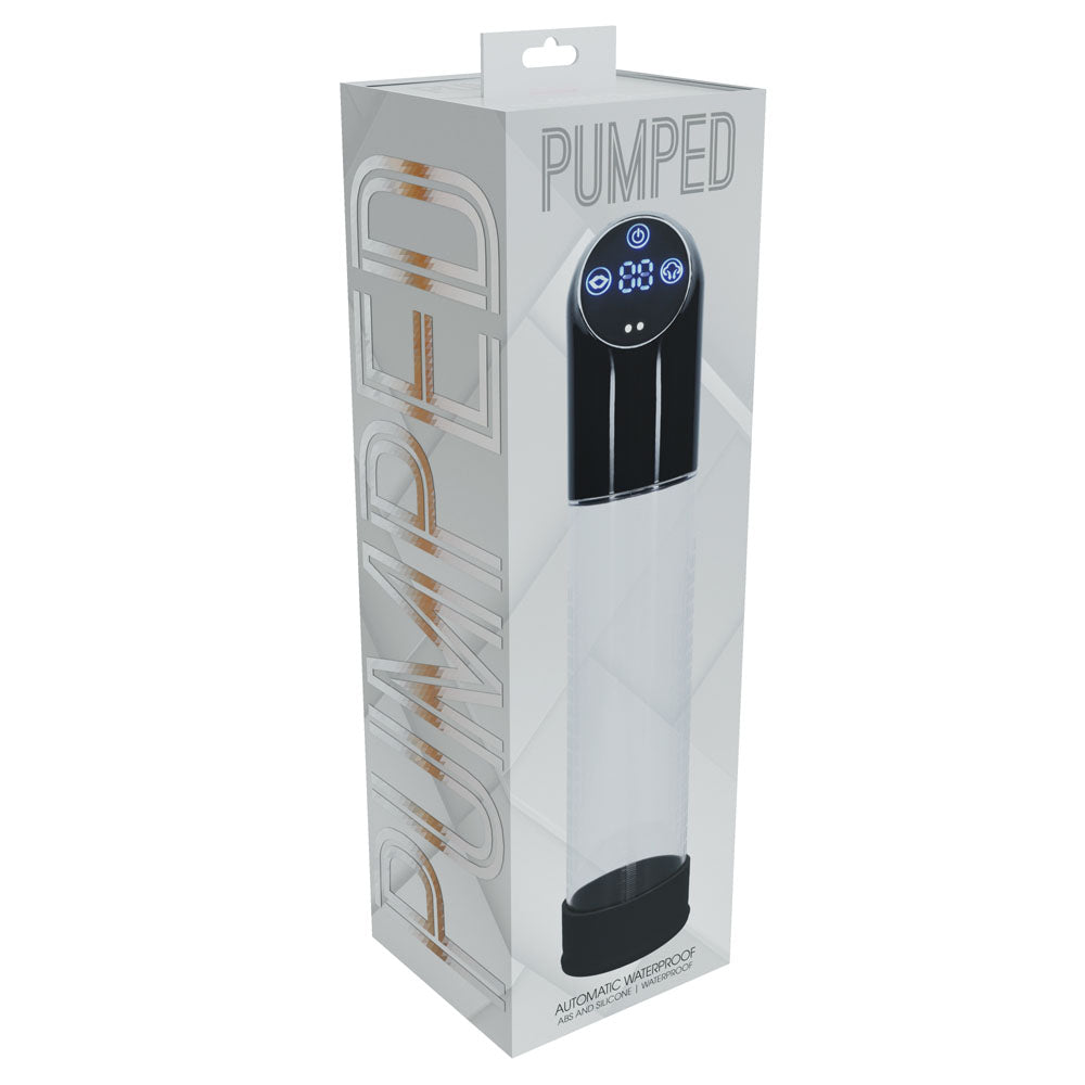 PUMPED Automatic Waterproof Pump - Black - Black/Clear USB Rechargeable Automatic Penis Pump Shots Toys