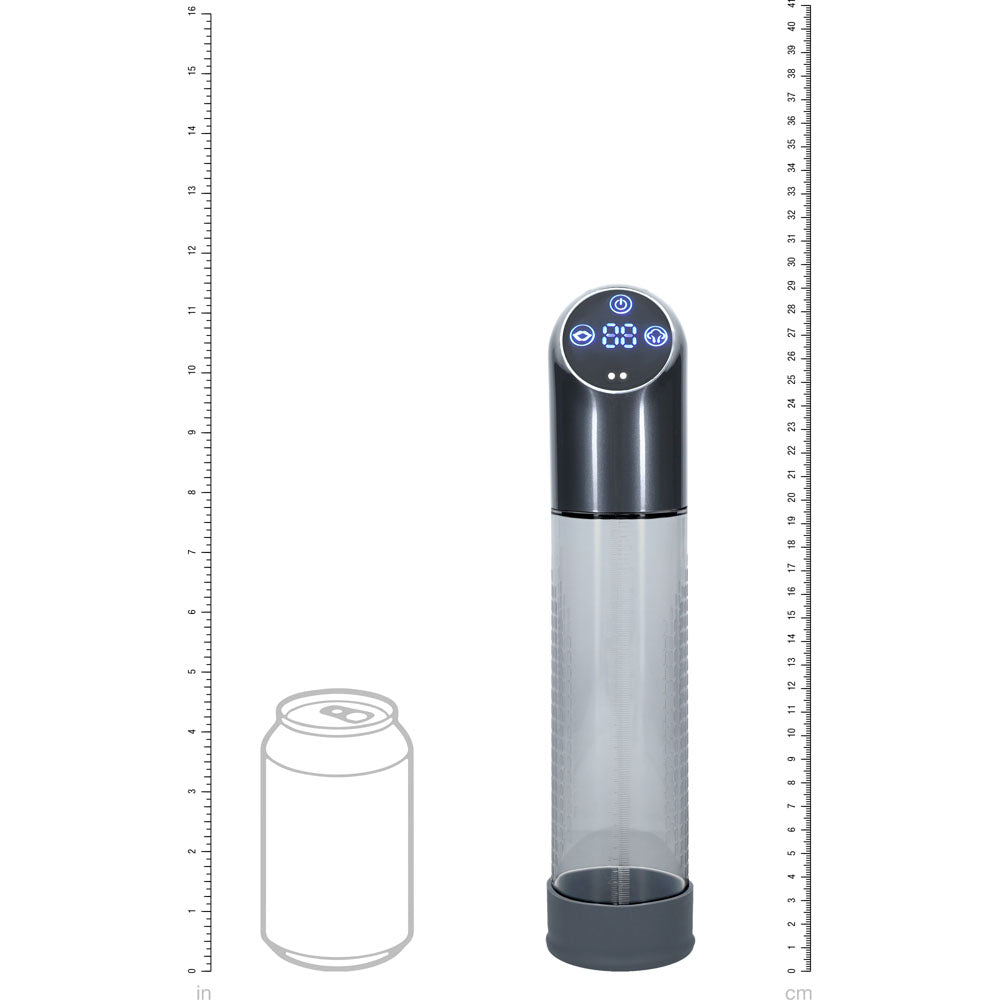 PUMPED Automatic Waterproof Pump - Gun Metal - Gunmetal/Clear USB Rechargeable Automatic Penis Pump Shots Toys