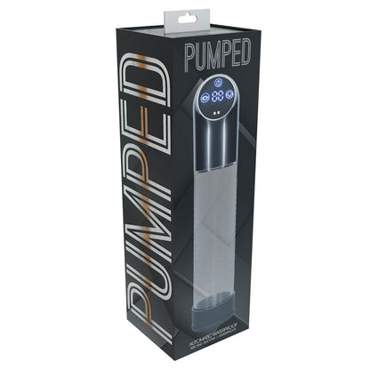 PUMPED Automatic Waterproof Pump - Gun Metal - Gunmetal/Clear USB Rechargeable Automatic Penis Pump Shots Toys