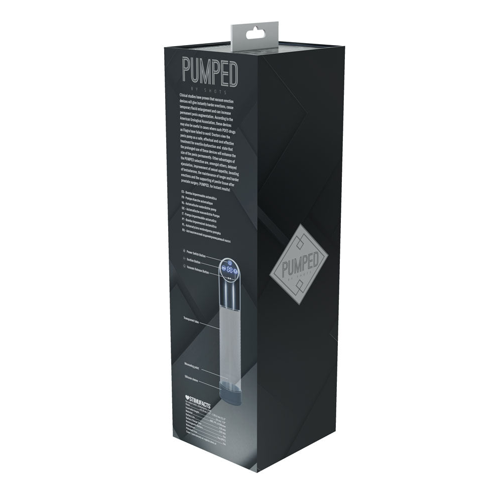 PUMPED Automatic Waterproof Pump - Gun Metal - Gunmetal/Clear USB Rechargeable Automatic Penis Pump Shots Toys