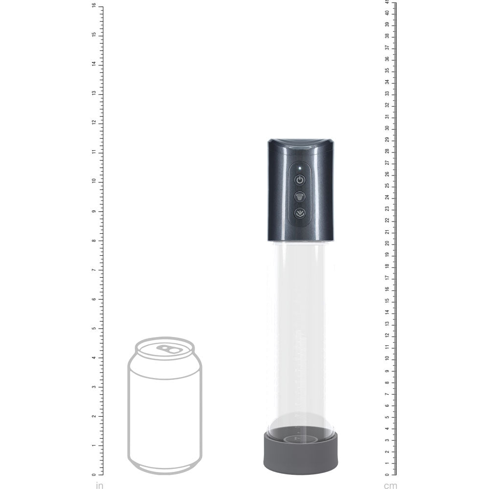 PUMPED Hyperpump Automatic Pump - Gunmetal - Gunmetal Grey USB Rechargeable Auto Penis Pump Shots Toys