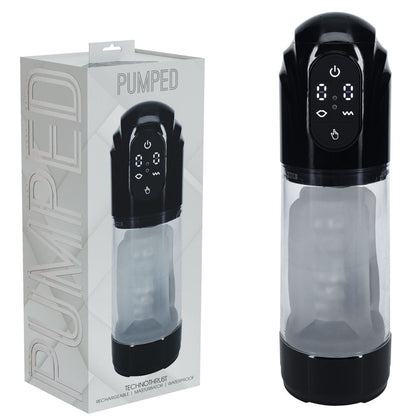PUMPED TechnoThrust Auto Masturbator - Black/Clear USB Rechargeable Auto Maturbator Shots Toys